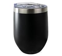 Charles Hendon Personalised Wine Tumblers - Engraved Stainless Steel Cup - Double Walled Cups - Winter Gifts - Hot & Cold Engraved Tumblers - Birthday Gifts - 17 Colours to Choose from! (Black)