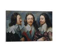 Charles I Portrait of Three Faces Anthony Van Dyck Poster Wall Art Poster Scroll Canvas Painting Picture Living Room Decor Home 24x36inch(60x90cm)