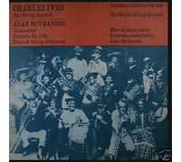 Charles Ives: Second String Quartet Hovhaness: "Lousadzak" Concerto No. 1 for Piano and Strings Walden String Quartet (Urbana, Ill.) LP