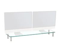 Charles Jacobs Dual/Twin Monitor Riser Stand - 100cm Wide - Clear 10cm Tall