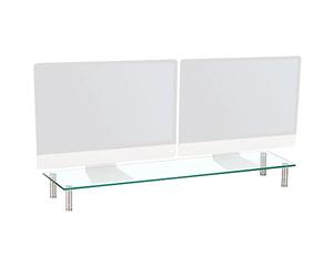 Charles Jacobs Dual/Twin Monitor Riser Stand - 100cm Wide - Clear 10cm Tall