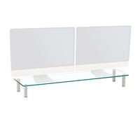 Charles Jacobs Dual/Twin Monitor Riser Stand - 100cm Wide - Clear 12cm Tall