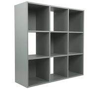 Charles Jacobs Grey 9 Cube Storage Shelving Unit - No Fabric Drawers