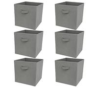 Charles Jacobs Grey Fabric Drawers for Cube Storage Units - 6 Drawer Set