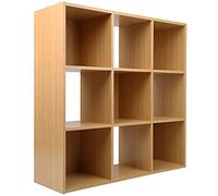Charles Jacobs Oak 9 Cube Storage Shelving Unit - No Fabric Drawers