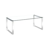 Charles Jacobs Tempered Glass Coffee Table Modern Stainless Steel Lounge Furniture Living Room