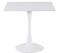 Charles Jacobs White Square Ceramic Dining Tabletop Metal Base Dinner Kitchen Table