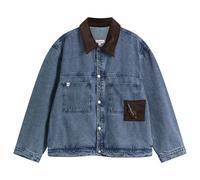 Charles Jeffrey Loverboy Women's Corduroy Collar Denim Jacket Washed Denim Large