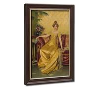 Charles Joseph Frederic Soulacroix,A Reverie Canvas Wall Art Poster Decor G | for Living Room Aesthetics, Bedroom, Dorm Decor Home Office Decoration Mokume Gane Frame-style 12"L x 18"W