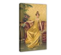 Charles Joseph Frederic Soulacroix,A Reverie Canvas Wall Art Poster Decor G | for Living Room Aesthetics, Bedroom, Dorm Decor Home Office Decoration Frame-style 16"L x 24"W