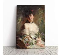 Charles Joshua Chaplin Young Girl Canvas Print | Gallery Wrapped 30mm Frame Wall Art | 20x14 inches | Ready to Hang | Modern People Picture | Living Room Bedroom Lounge Office
