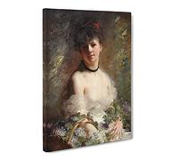 Charles Joshua Chaplin Young Girl Canvas Print | Gallery Wrapped 30mm Frame Wall Art | 30x20 inches | Ready to Hang | Modern People Picture | Living Room Bedroom Lounge Office