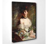 Charles Joshua Chaplin Young Girl Canvas Print | Gallery Wrapped 30mm Frame Wall Art | 30x20 inches | Ready to Hang | Modern People Picture | Living Room Bedroom Lounge Office