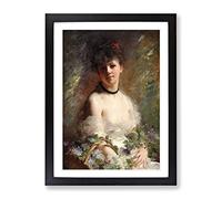 Charles Joshua Chaplin Young Girl Classic Painting Framed Print | A2 Black Framed Wall Art | Ready to Hang | Classic Historical Picture | Living Room Bedroom Lounge Office