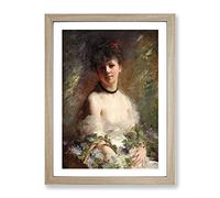 Charles Joshua Chaplin Young Girl Classic Painting Framed Print | A3 Oak Framed Wall Art | Ready to Hang | Classic Historical Picture | Living Room Bedroom Lounge Office