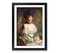 Charles Joshua Chaplin Young Girl Framed Print | A2 Oak Framed Wall Art | Ready to Hang | Modern Nature Picture | Living Room Bedroom Lounge Office