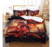 Charles Leclerc Duvet Cover 3D F1 Racing Design Soft Comfortable Quilt Cover Breathable Quilt Cover Comforter Cover Girls Boys Bedding Set Single(140x200cm)