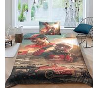 Charles Leclerc Duvet Cover Set 3D Printed Bedding F1 Racing Quilt Cover with Hidden Zipper Closure,Ultra Soft Microfiber Bedding,Soft And Comfortable Single（135x200cm）