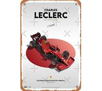 Charles Leclerc F1 2021 Ferrari Car Design Poster Metal Tin Sign Vintage 8x12 Inch