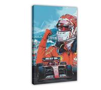 Charles Leclerc Ferrari Artwork Monaco Grand Prix Monte Carlo 2024 Print Poster Fans Formula 1 Memorabilia A3 Not Framed Canvas Poster Wall Art Decor Print Picture Paintings for Living Room Bedroom De