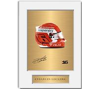 Charles Leclerc Poster 2022 Helmet Signed Photo Display Mount A4 Poster for Racing Fans