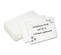 Charles Leonard Dry Erase Board Classroom Pack - Mini Lapboard School Supplies - Set of 12 Two-Sided Plain/Lined Dry Erasable White Boards, 9x12 Inches (35120)