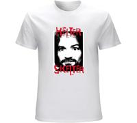 Charles Manson Helter Skelter Men's T-Shirt Unisex Black Cotton Print Tee Shirts(Small)