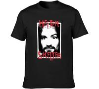 Charles Manson Helter Skelter Unisex T-Shirt Printed Tee Graphic Top Men Black Shirt(XX-Large)