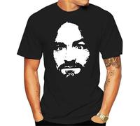 Charles Manson Mens T-Shirt Black Size S