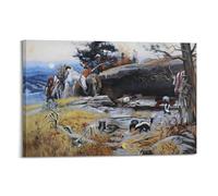 Charles Marion Russell Painter's Work《Man's Weapons Are Useless When Nature Goes Armed》Posters Canvas Wall Art Scroll Picture Print Living Room Walls Decor Homes 20x30inch(50x75cm)