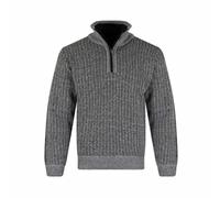 Charles Norton Men Half Zip Tight Knitted Pullover Ribbed Sweater Funnel Collar Lined Light Grey Medium 12