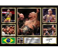 Charles Oliveira Signed Autograph Photograph Display - Perfect for MMA Fans, A3 Poster Print (420x297mm) - Limited Edition Autograph Fan Gift - Collectible Memorabilia Merchandise