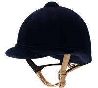 Charles Owen Hampton Velvet Riding Hat - Horse Riding Hats - Navy - Size: Hat 55cm