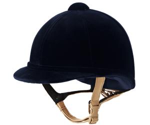 Charles Owen Hampton Velvet Riding Hat - Horse Riding Hats - Navy - Size: Hat 57cm
