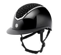 Charles Owen Kylo Crystal Wide Peak Riding Helmet - Black Gloss/Chrome