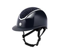 Charles Owen Kylo Crystal Wide Peak Riding Helmet - Navy Gloss/Silver
