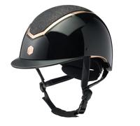 Charles Owen Kylo Standard Peak Riding Helmet - Black Gloss/Rose Gold