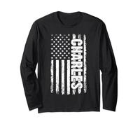 Charles Personal Name American Flag Retro Men Women Funny Long Sleeve T-Shirt