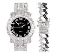Charles Raymond Bling-ed Out Silver Round Luxury Mens Watch w/Bling-ed Out Bracelet - L0504B, L0504RNB ZZ Silver Black Panther, mens, L0504B (L0504RNB ZZ Slv Black Panther)