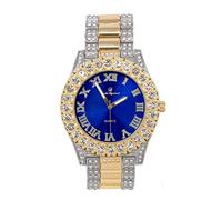 Charles Raymond Mens Big Rocks with Roman Numerals Fully Iced Out Colorful Dial Watch - ST10327 RN Single, ST10348TT Royal Blue, 8 inches inside circumference, ST10327 RN Single (ST10348TT Royal Blue)