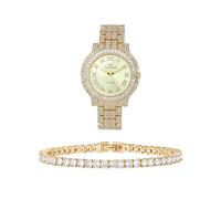 CHARLES RAYMOND Women's Luxury Crystal Diamonds Iced Out Watch, a True Testament to blinged-Out Beauty and Timeless Glamour, L0504LA-T Classic-GLD, L0504LA-T Classic-GLD
