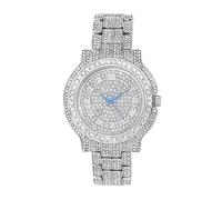 CHARLES RAYMOND Women's Luxury Crystal Diamonds Iced Out Watch, a True Testament to blinged-Out Beauty and Timeless Glamour, L0504LA Trim-SLV, L0504LA Trim-SLV
