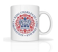 Charles Reign III New King Monarch Royal Memorabilia Tea Coffee Mugs Charles Gift Mug Coronation Ceremony Premium Ceramic Jubilee Cup 11oz White (King Charles Flower)