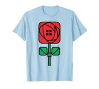 Charles Rennie Mackintosh Arts & Crafts Style Rose T-Shirt, Men, Baby Blue, Medium