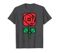 Charles Rennie Mackintosh Arts & Crafts Style Rose T-Shirt, Men, Dark Heather Grey, Medium