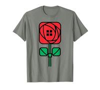 Charles Rennie Mackintosh Arts & Crafts Style Rose T-Shirt, Men, Olive Heather, XX-Large