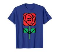 Charles Rennie Mackintosh Arts & Crafts Style Rose T-Shirt, Men, Royal Blue, Large