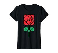 Charles Rennie Mackintosh Arts & Crafts Style Rose T-Shirt, Women, Black, 3X-Large