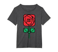 Charles Rennie Mackintosh Arts & Crafts Style Rose T-Shirt, Women's Plus, Dark Heather Grey, 3X