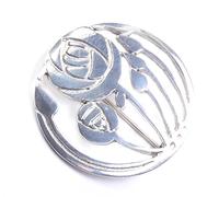 Charles Rennie Mackintosh Glasgow Rose Pewter Brooch